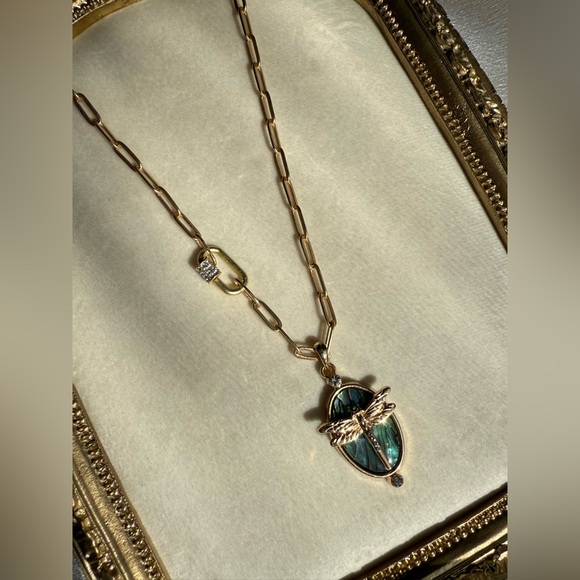 Abalone Dragonfly Necklace - Picture 2 of 4